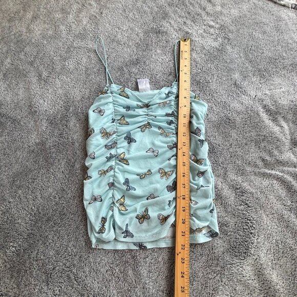 No Boundaries Top Medium 7-9 Butterfly Fairy Rusched Y2K Whimsical Boho 18524 - Picture 6 of 8